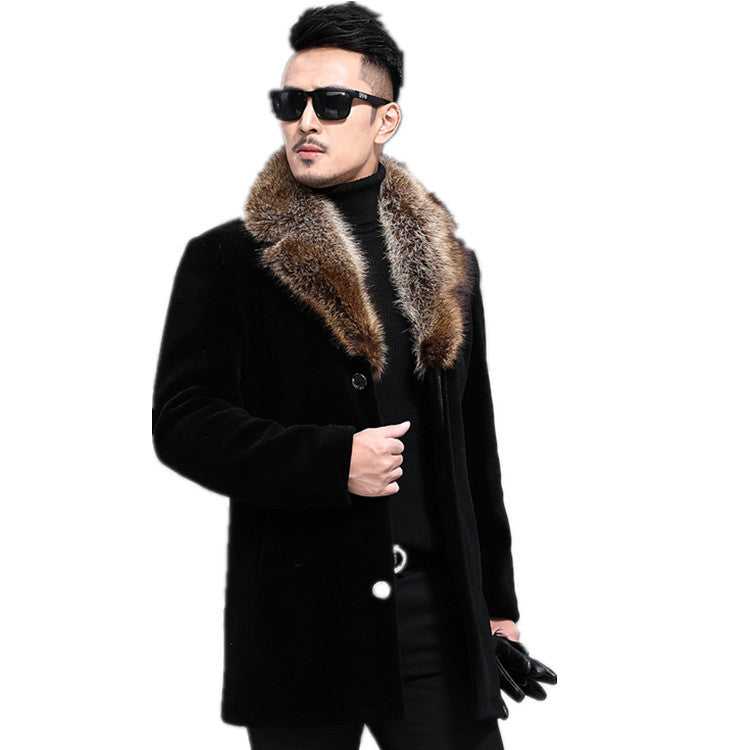 Thickened Mid-length Woolen Coat