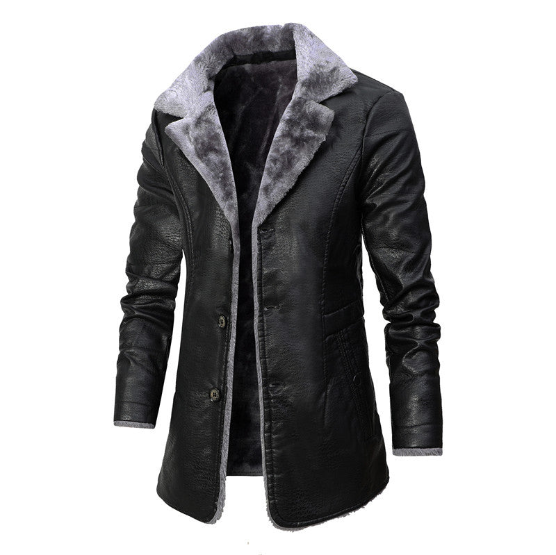 Leather Fur Fleece Jacket