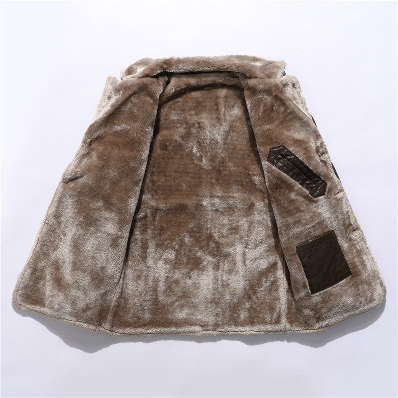 Leather Fur Fleece Jacket