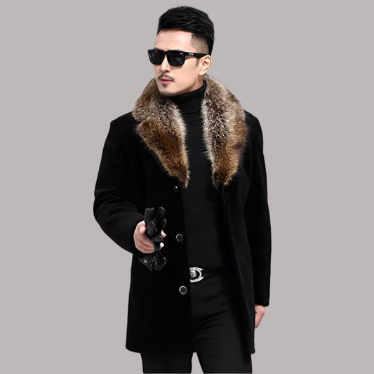 Thickened Mid-length Woolen Coat