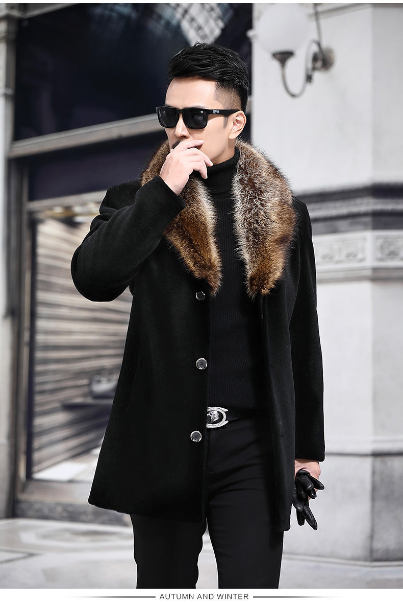 Thickened Mid-length Woolen Coat